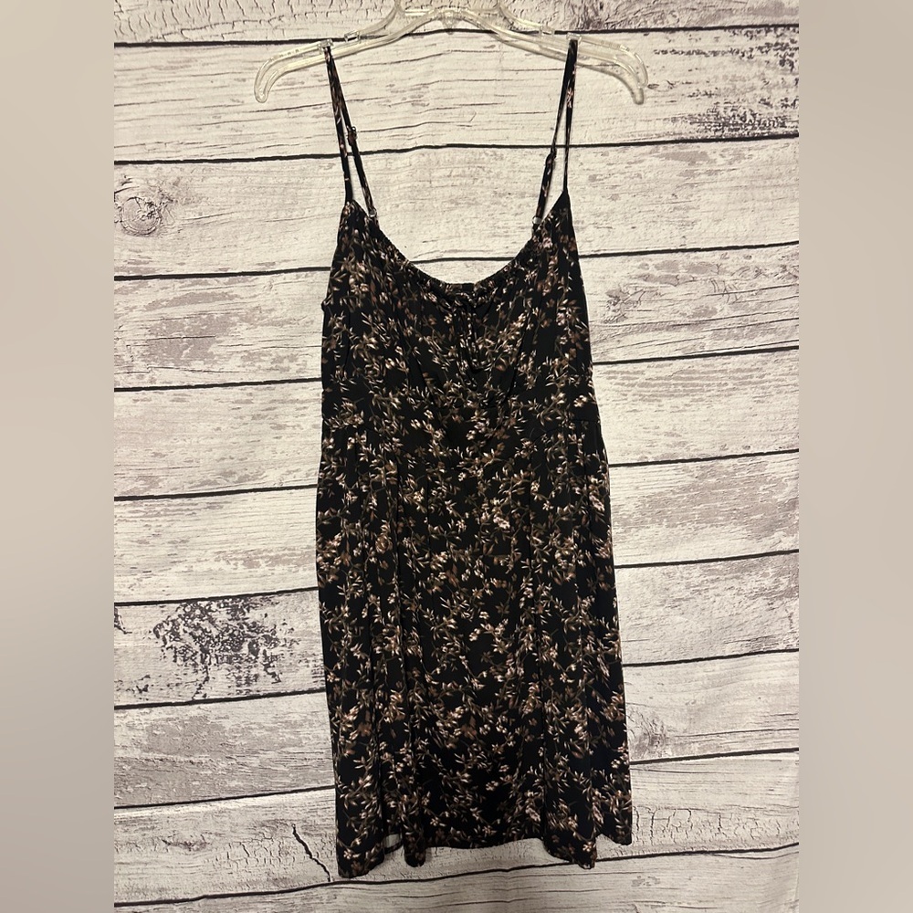 Banana Republic Petite XL Floral Spaghetti Strap Dress Elastic Waist